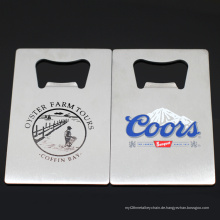 Werbeartikel benutzerdefinierte Größe Metall graviertes Logo Edelstahl Kreditkarte Brieftasche Bierflaschenöffner